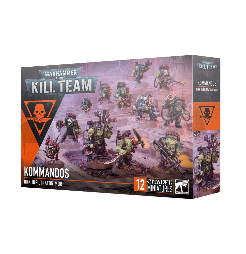 Games Workshop Kill Team Ork Kommandos box set ready for assembly and tabletop battles.