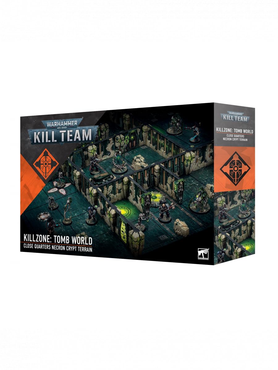 Games Workshop Killzone Tomb World board pieces enable tight Kill Team skirmishes with modular terrain.