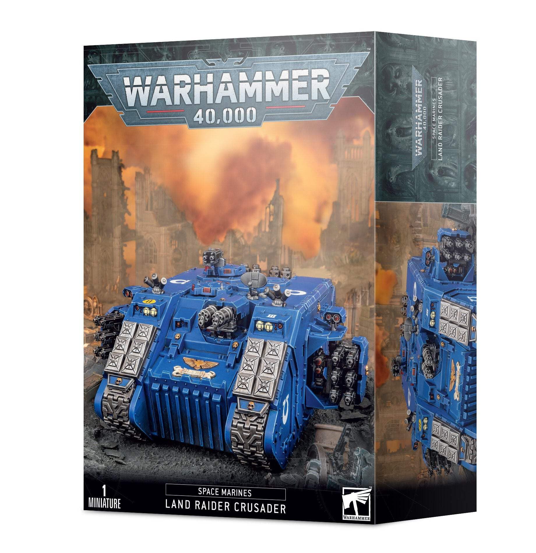 Games Workshop Land Raider Crusader/Redeemer kit for customizable tabletop battles.