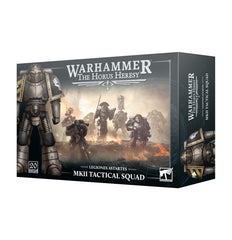 Games Workshop Legiones Astartes MKII Tactical Squad miniatures pose, ideal for expanding your Horus Heresy army.