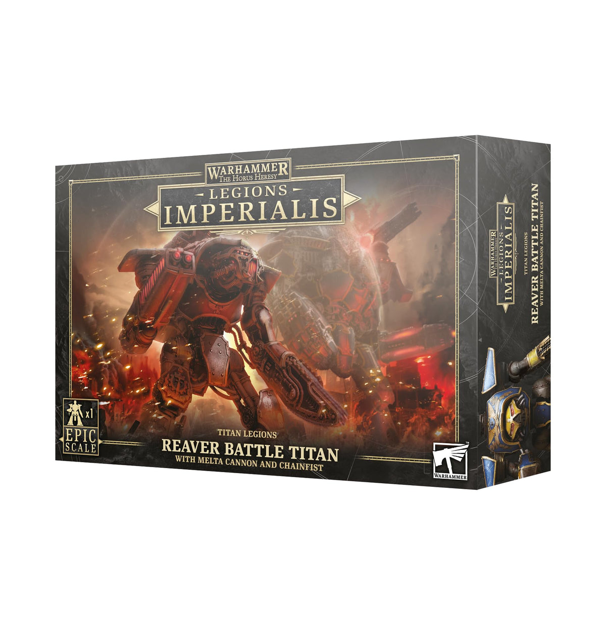 Games Workshop Legions Imperialis Reaver Titan with Melta Cannon for versatile tabletop battles