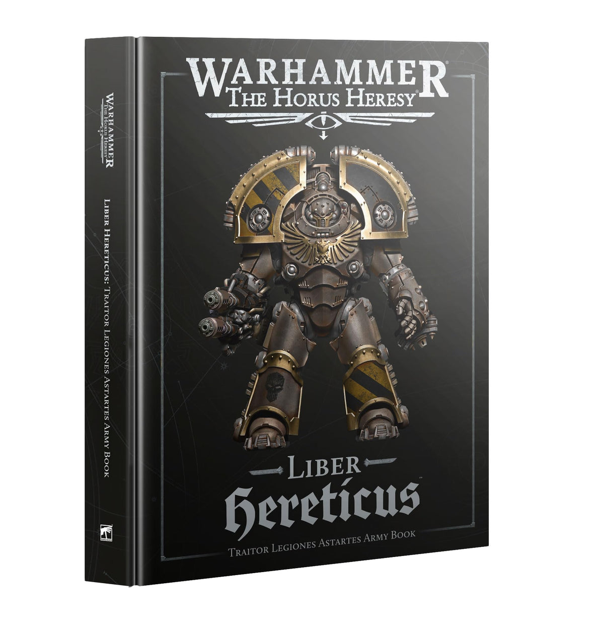 Games Workshop Liber Hereticus cover art showing Horus Heresy lore and legion painting ideas.