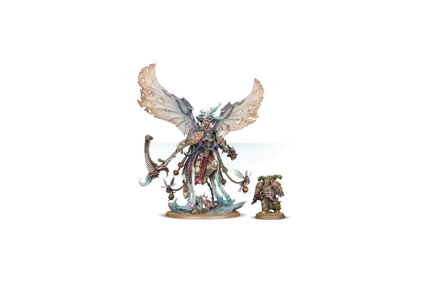 Games Workshop Mortarion base with corrupted rocks enhances battlefield narrative