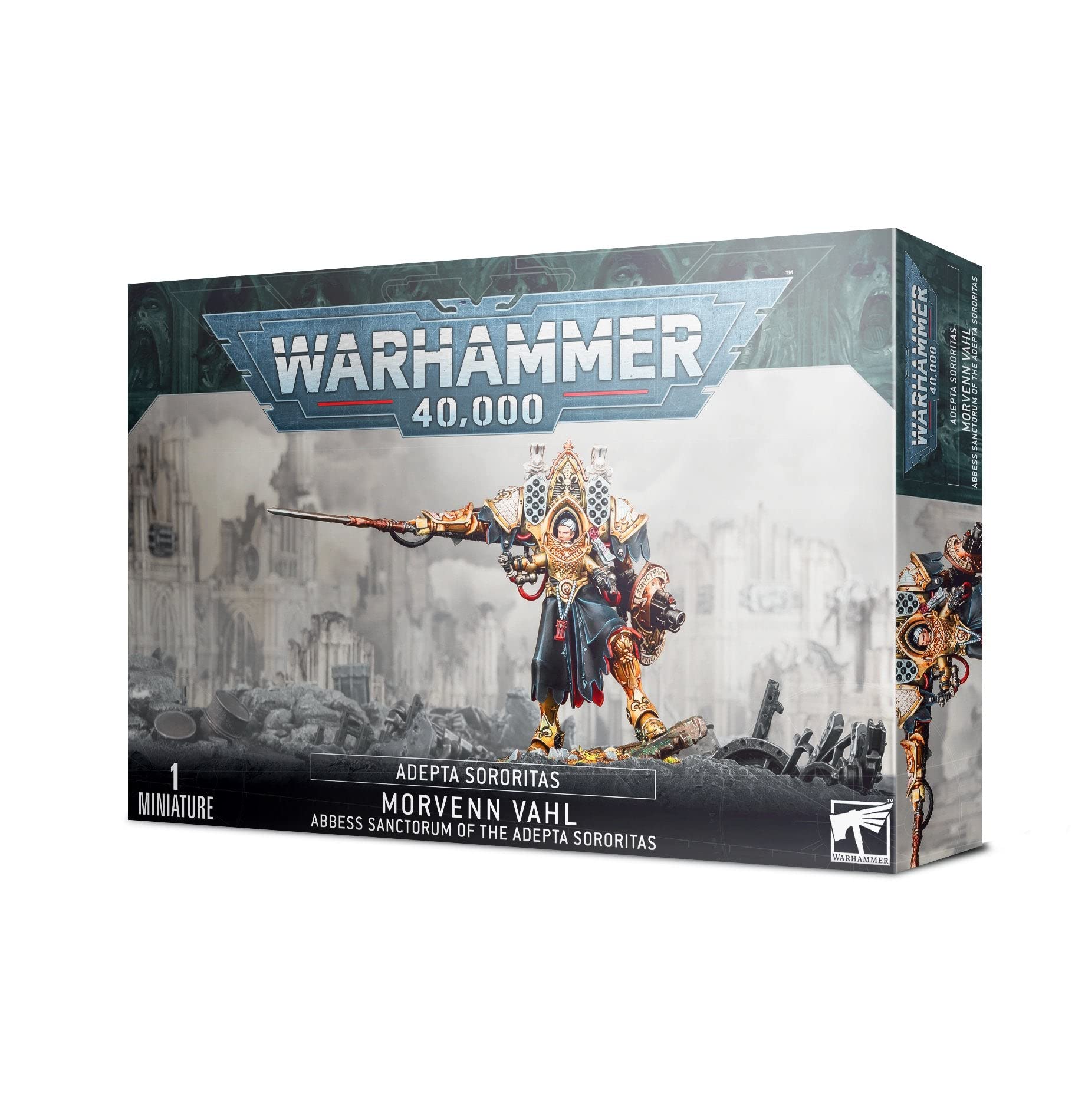 Games Workshop Morvenn Vahl Abbess Sanctorum miniature ready for painting and battlefield use