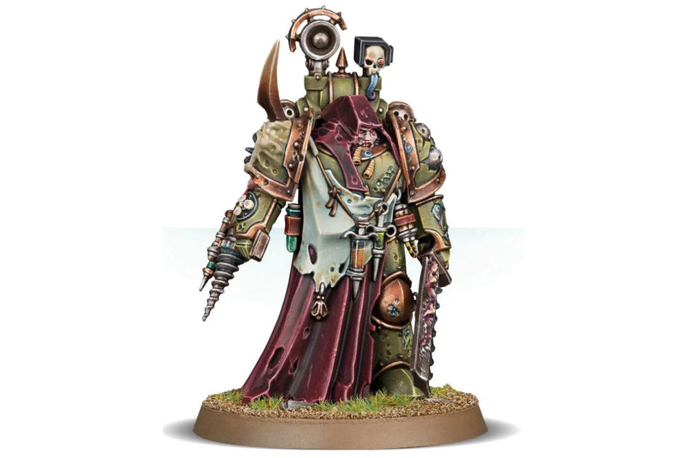 Games Workshop Nauseous Rotbone hooded portrait, dramatic plague surgeon for display.
