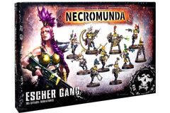Games Workshop Necromunda Escher gang ten plastic miniatures ready for assembly