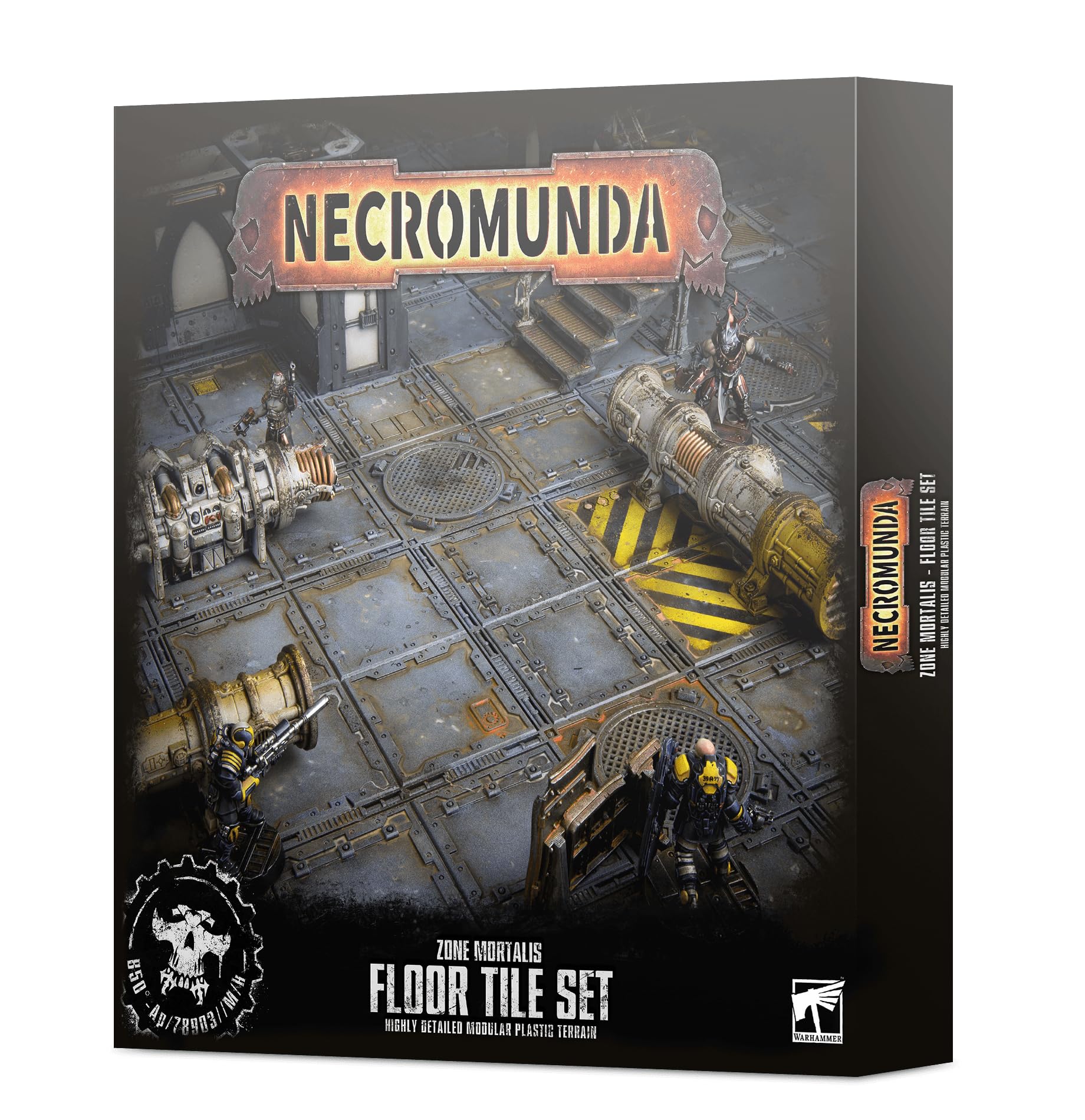 Games Workshop Necromunda Zone Mortalis floor tile set on tabletop enabling immersive skirmish layouts