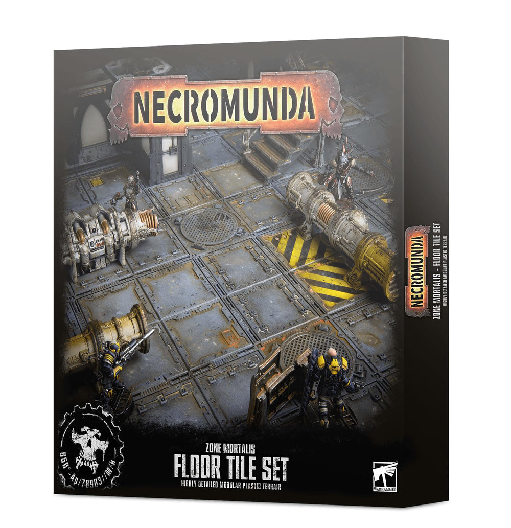 Games Workshop Necromunda Zone Mortalis floor tile set on tabletop enabling immersive skirmish layouts