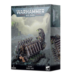 Games Workshop Necron Ghost Ark front view showcases display-ready model with clean lines.