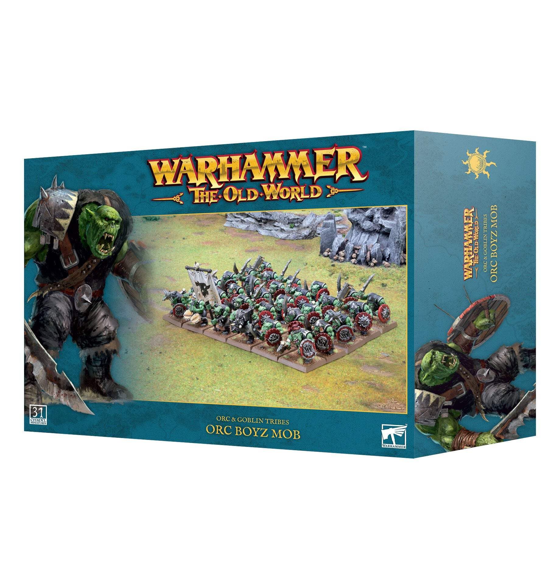 Games Workshop Orc Boyz Mob model kit, orc-boyz-mob, battle-ready expansion for your Warhammer army