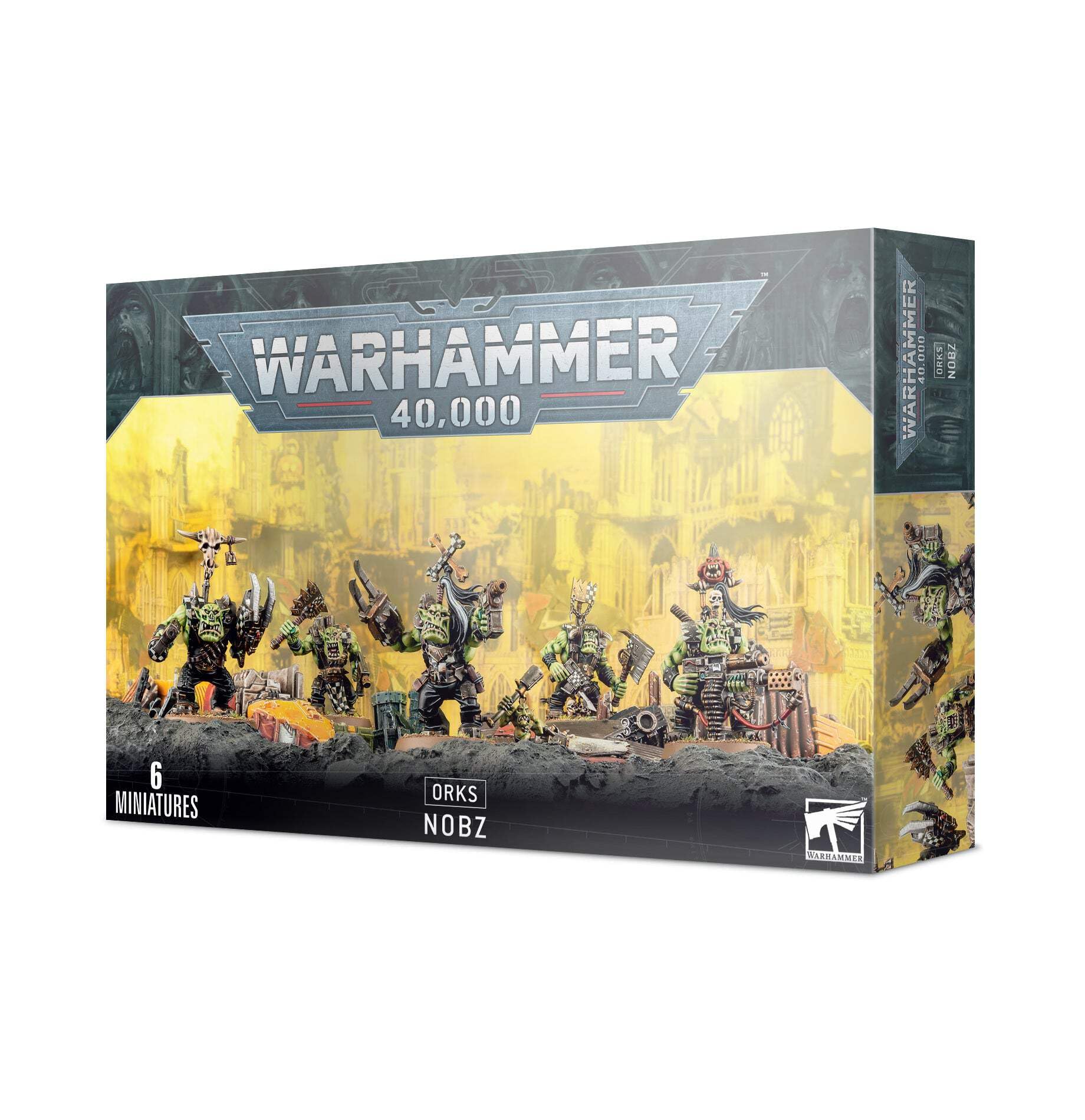 Games Workshop Ork Nobz 2018 miniature for hobby assembly and tabletop battles.