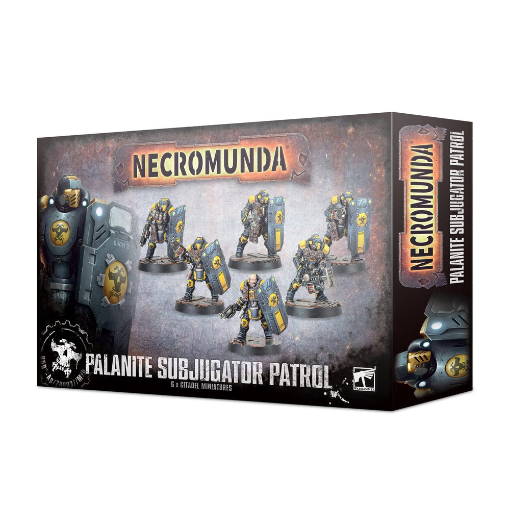 Games Workshop Palanite Subjugator Patrol front view shows ready-to-pose models for dynamic skirmishes