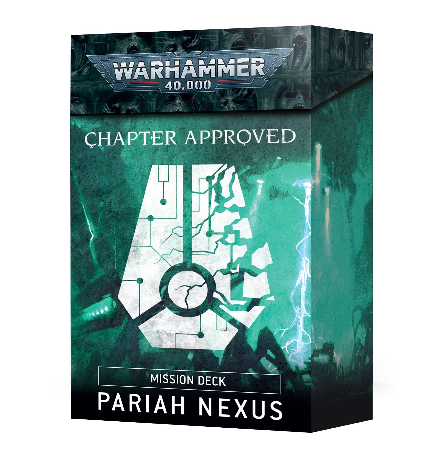 Games Workshop Pariah Nexus mission deck cover for immersive tabletop planning.