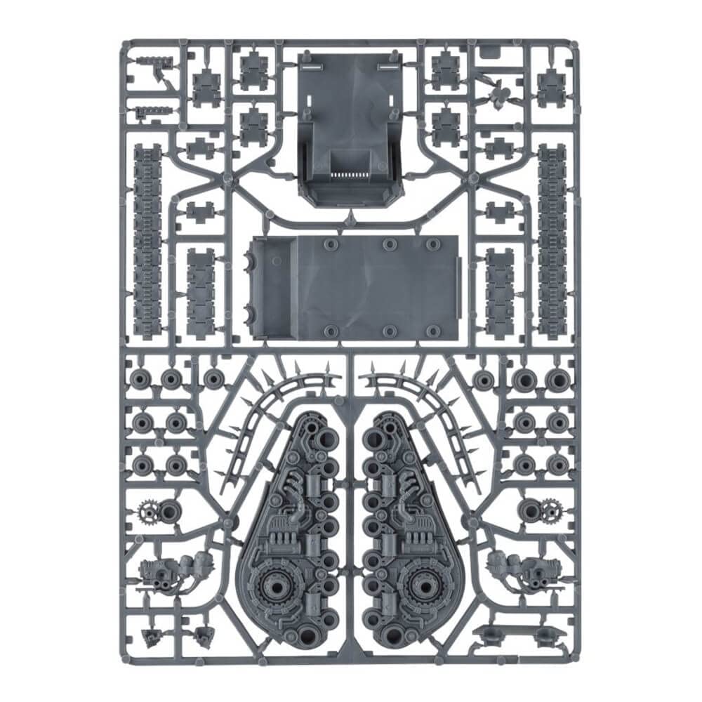 Games Workshop Plagueburst Crawler unassembled-parts shows a detailed 71-piece kit