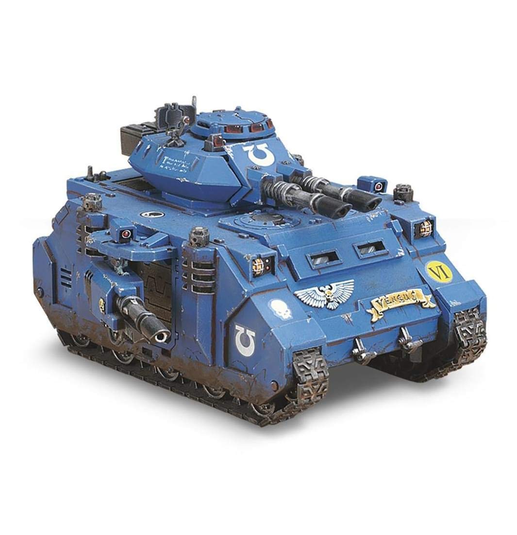 Games Workshop Predator tank with twin lascannons high-power armor piercing potential.