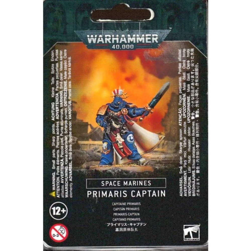 Games Workshop Primaris Captain assembly showpiece miniature for tabletop battles and display.