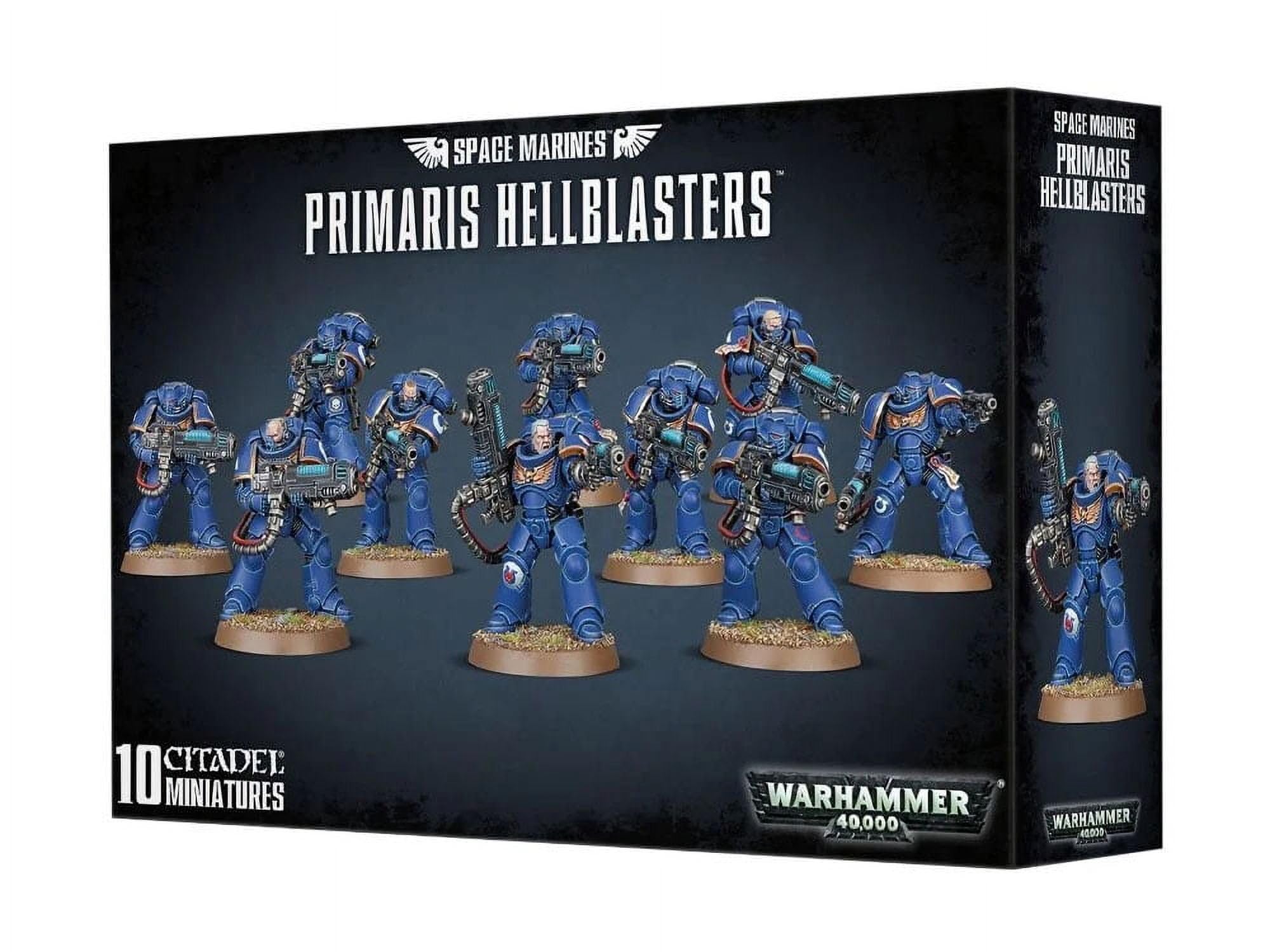 Games Workshop Primaris Hellblasters bases and transfer sheet enhance painting and army organization.