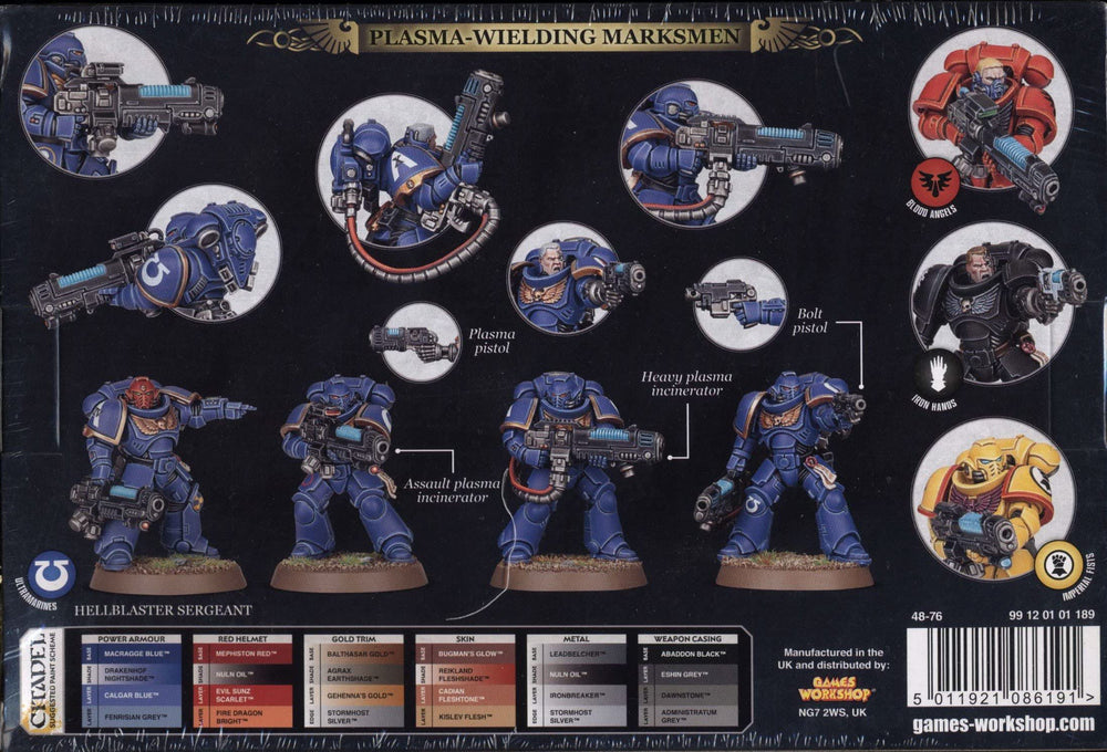 Games Workshop Primaris Hellblasters plasma incinerators offer versatile loadouts for dynamic battles.