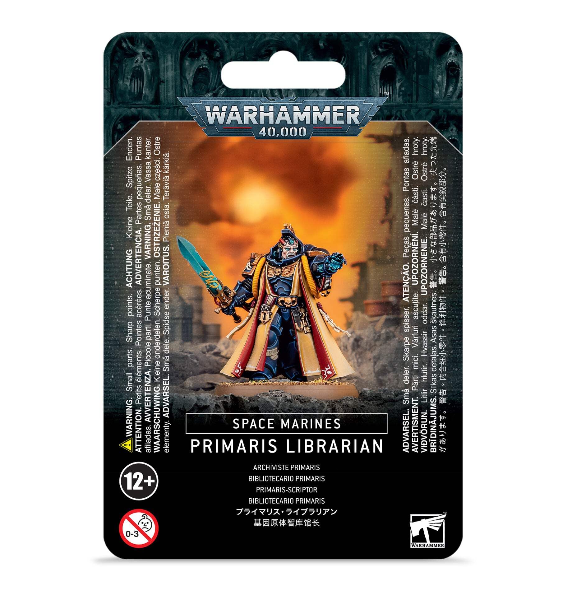 Games Workshop Space Marine Archivist figurine, ideal for display, painting, and tabletop battles