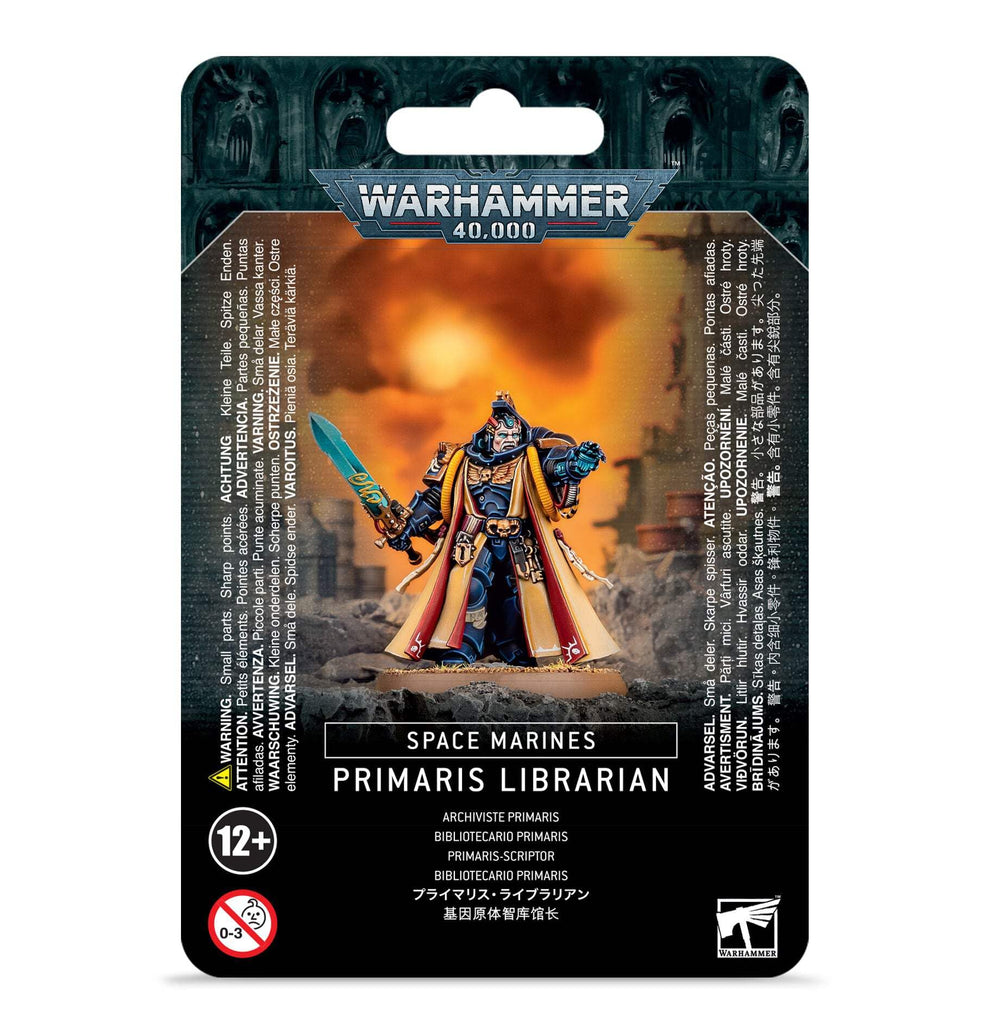 Games Workshop Space Marine Archivist figurine, ideal for display, painting, and tabletop battles