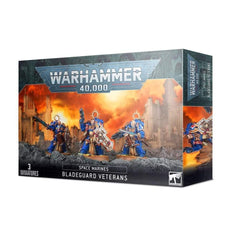 Games Workshop Bladeguard Veterans front view with power swords, ready for close combat.