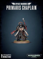 Games Workshop Space Marine Primaris Chapelain, detailed figure with dynamic pose for tabletop battles.