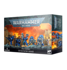 Games Workshop Space Marines Devastator Squad assembly for tabletop gunline setups.