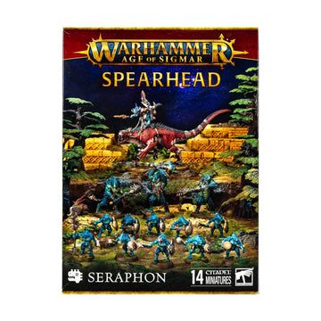 Games Workshop Spearhead Seraphon miniature front view, ideal for display and painting inspiration.