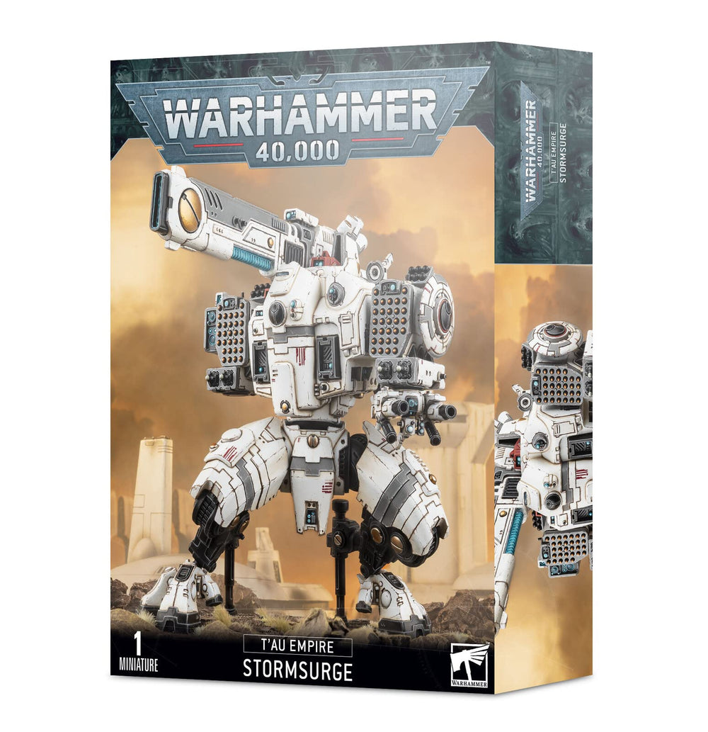 Games Workshop Stormsurge Tau miniature front view, ideal as a dramatic tabletop centerpiece