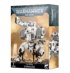 Games Workshop Stormsurge Tau miniature front view, ideal as a dramatic tabletop centerpiece