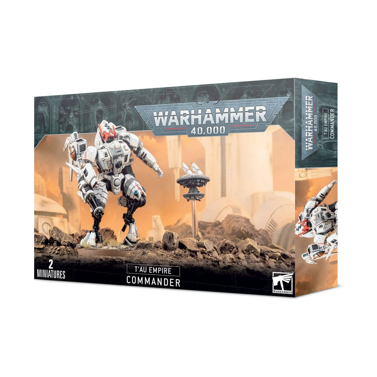 Games Workshop Tau Commander miniature in dynamic pose, ideal for tabletop wargaming.