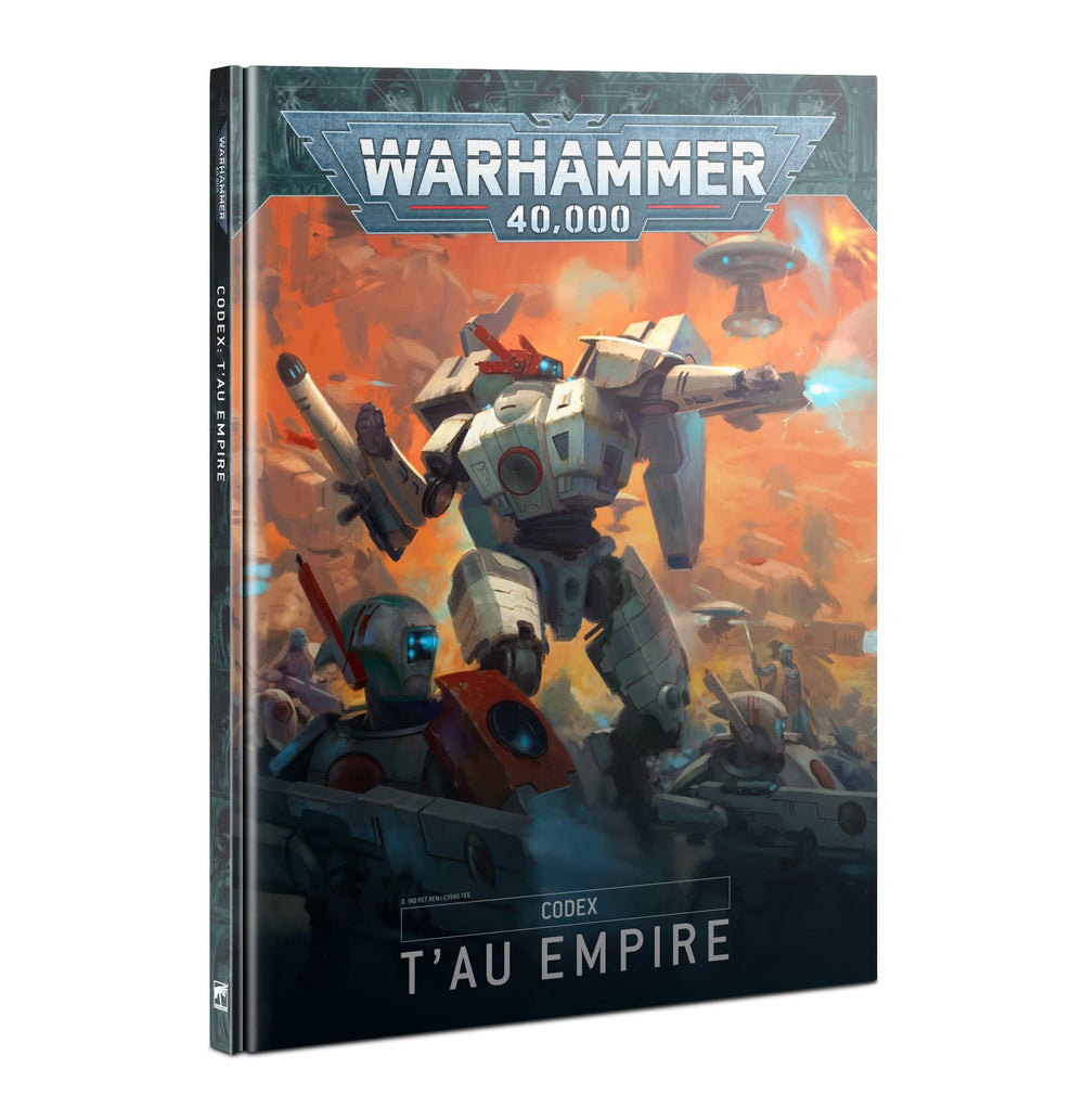 Games Workshop Tau Empire Codex V9 cover featuring lore and battle-ready content for tabletop gaming.