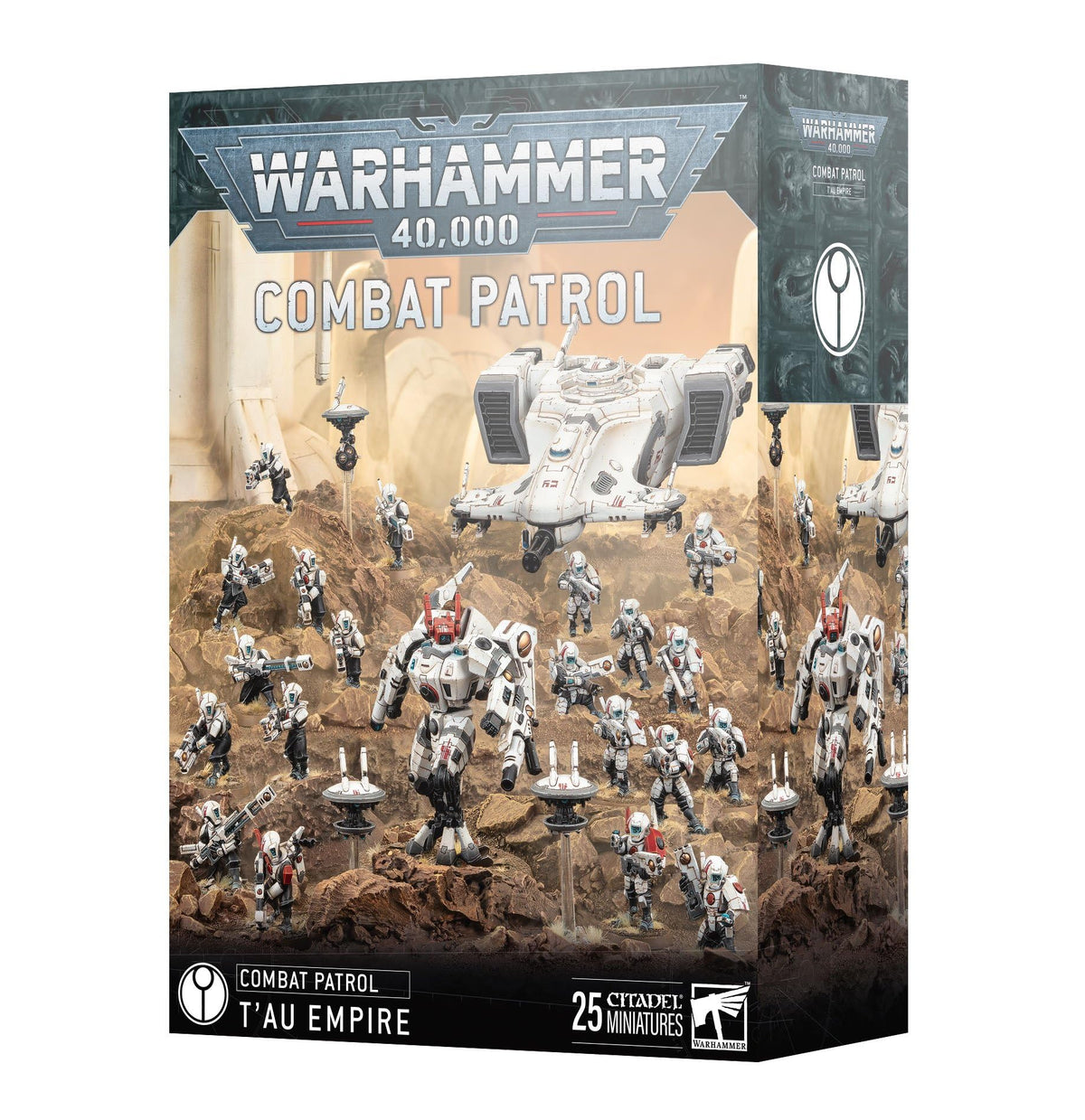 Games Workshop Tau Empire Combat Patrol miniatures ready for tabletop battles and painting.
