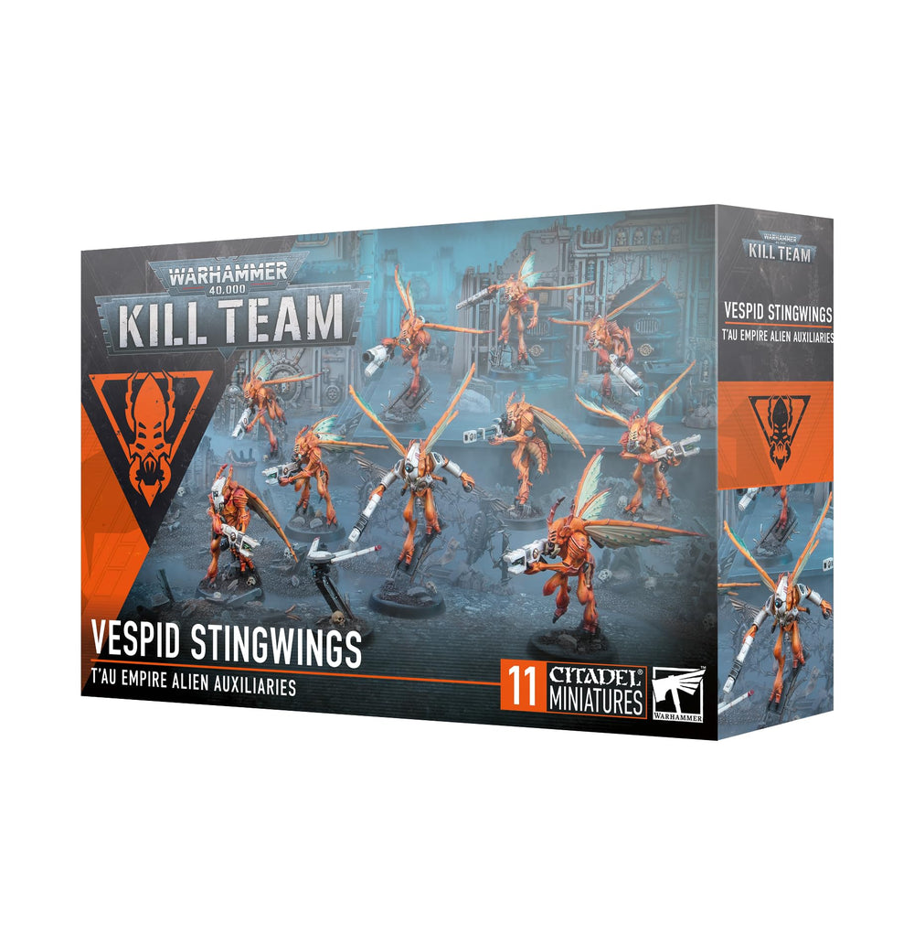 Games Workshop Tau Empire Vespid Stingwings poised for dynamic Kill Team tabletop battles