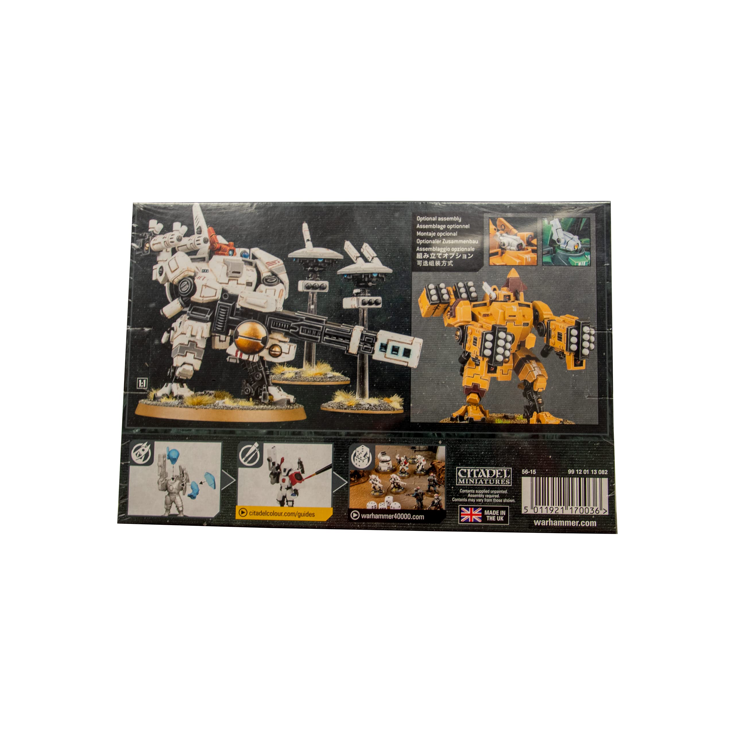 Games Workshop Tau XV88 Broadside Battlesuit unpainted figures ideal for hobbyists to customize and display.