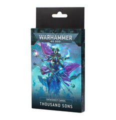 Games Workshop Thousand Sons datasheet cards offer quick reference of rules and abilities during battles.