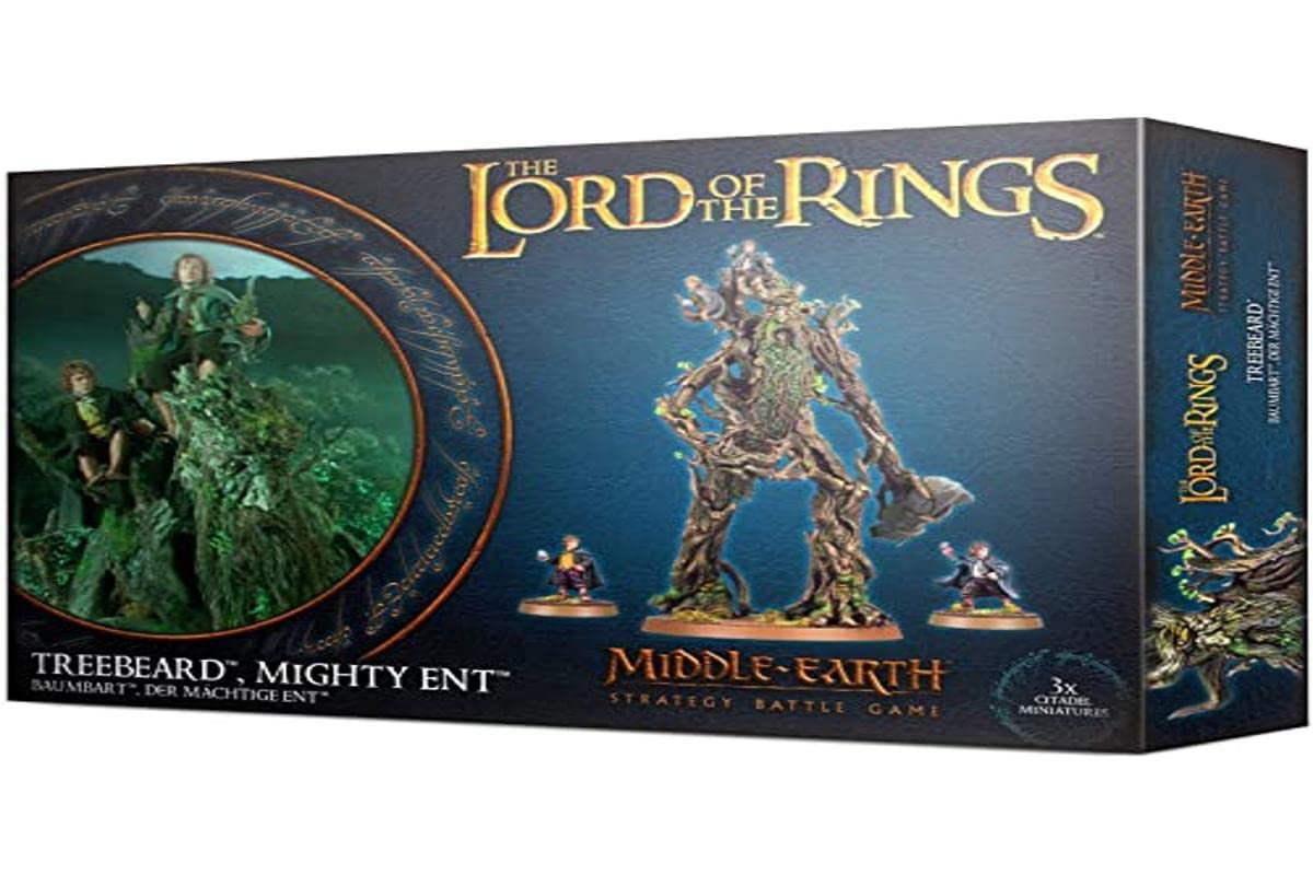 Treebeard the Mighty Ent with Merry and Pippin mounted on branches, ideal for epic tabletop battles