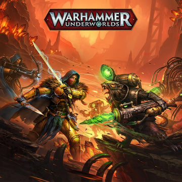 Games Workshop Underworlds Embergard box contents show rulebook and decks for fast games.
