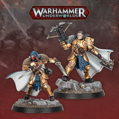 Games Workshop Underworlds Embergard game board and dice for quick tactical battles.