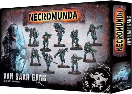 Games Workshop Van Saar gang figures ready for Necromunda skirmishes with customizable armor