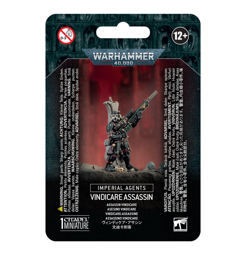 Vindicare Assassin action pose by Games Workshop, ideal for dynamic display and hobby prototyping.