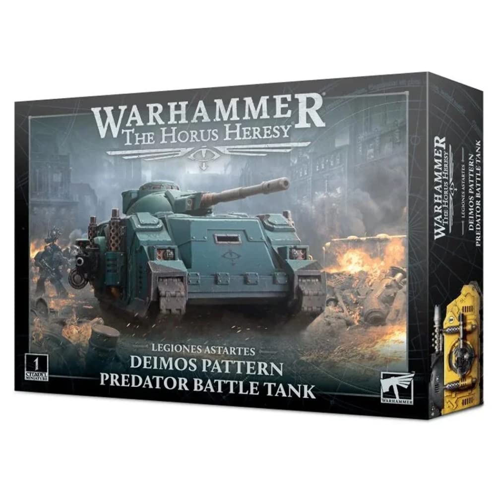 Games Workshop Warhammer 30k Predator Battle Tank front view for tabletop battles and customization