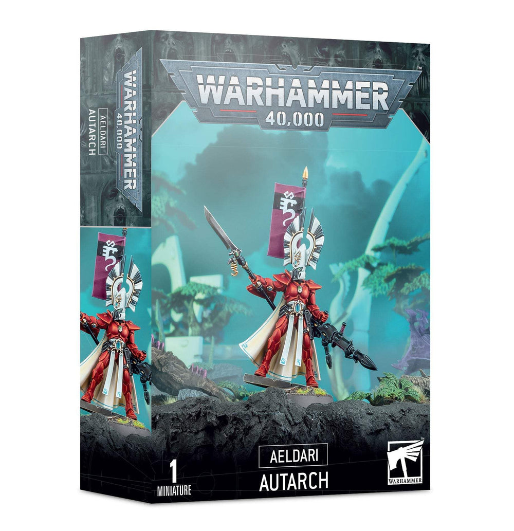 Games Workshop Warhammer 40,000 Aeldari Autarch miniature ready for assembly and painting