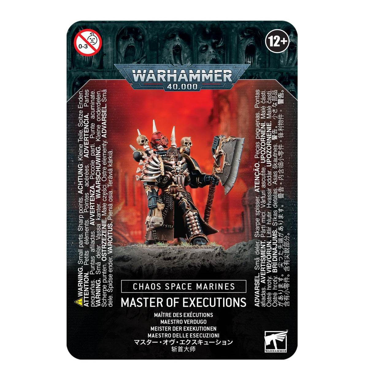 Games Workshop Master of Executions figure with trophy rack, ideal centerpiece for Chaos Space Marines