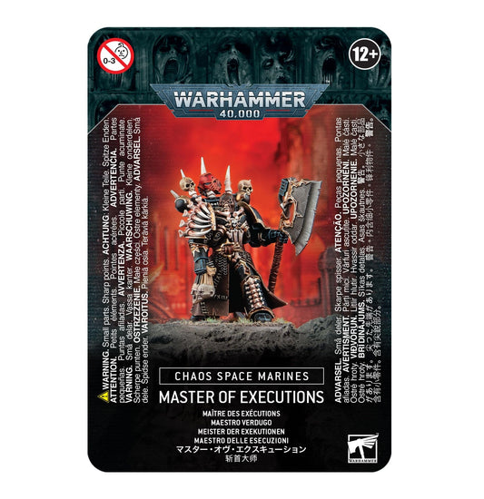 Games Workshop Master of Executions figure with trophy rack, ideal centerpiece for Chaos Space Marines