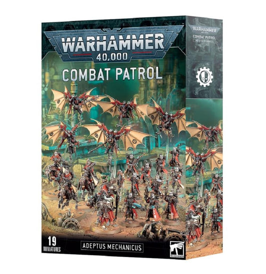 Games Workshop Warhammer 40,000 Combat Patrol Adeptus Mechanicus figures ready for hobby assembly.