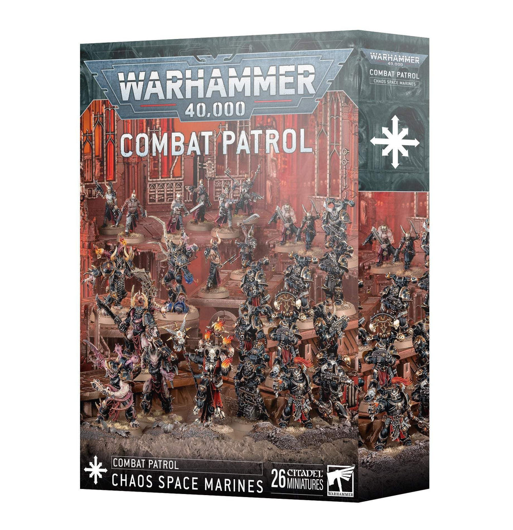 Games Workshop Warhammer 40,000 Combat Patrol Chaos Space Marines set ready for tabletop battles and hobby painting