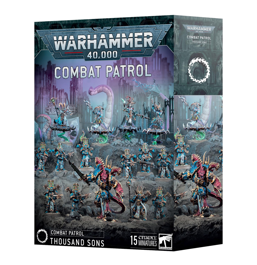 Games Workshop Warhammer 40,000 Thousand Sons miniatures lineup for Combat Patrol play.