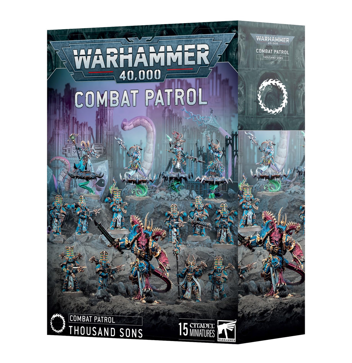 Games Workshop Warhammer 40,000 Thousand Sons miniatures lineup for Combat Patrol play.