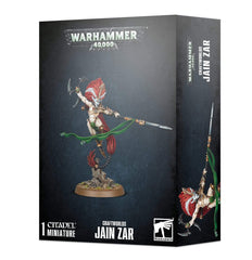 Games Workshop Jain Zar back view showing dynamic pose for hobbyists